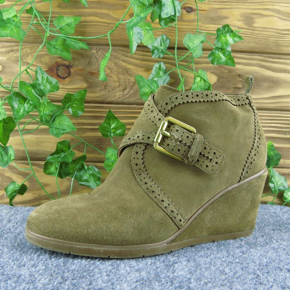 Franco Sarto Arielle Women Ankle Boots Brown Suede Zip Size‎ 7.5 Medium